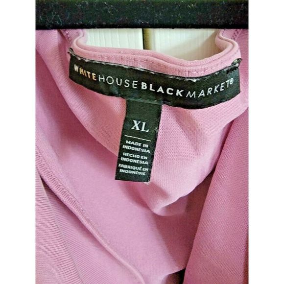 WHBM XL Knit Top Cold Shoulder Short Sleeve Lilac Stretch Drape Neck Top - Picture 4 of 4